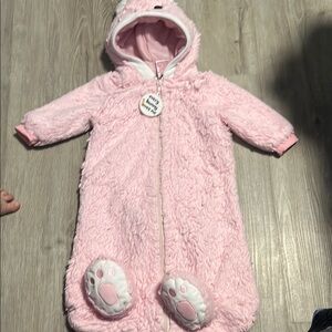 Cozy Pink Bear Onesie for Kids